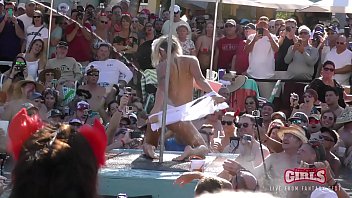 Preview 2 of Hot Wife Hot Boy - Insane Pussy Twerk Pool Party Key West Fest Sluts
