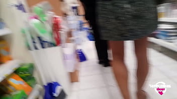 Preview 4 of Sexi Sex Babys - nippleringlover kinky mother no panties flashing pierced pussy on public street and supermarket