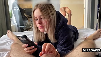 Preview 1 of C R P Canf Sex - Beautiful blonde sucks my dick and take a cumshot in her mouth - homemade blowjob