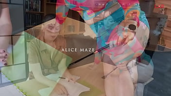 Preview 1 of Damaged Face For Shoe - Foursome - Lazy student anal punishement for student Alice Maze