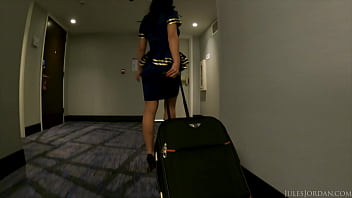 Preview 1 of Daldo Andar - JulesJordan.com - Nicole Doshi: Anal Airlines Layover