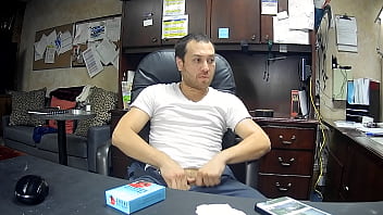 Preview 2 of Bedroom Sexxx - At work,  smelling my smelly feet and jerking/measuring my dick