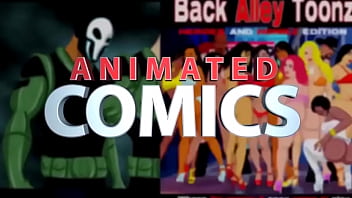 Preview 1 of Xtina Pink - King Nasir BBC vs Big booty latina Queen Rogue in Bang Bus hentai cartoon parody
