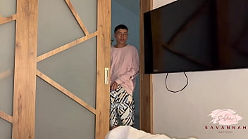 Preview 1 of First Time Doggy Style Anal - My husband&#039_s stepson sneaks into our bed while the cuckold is asleep - Savannah Watson