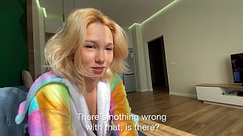 Preview 1 of Salsman Sex - Asian babe agrees to watch a movie with him