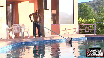 Preview 1 of Rape Iceland Porn Video - EVASIVE ANGLES Miss Lady has her black friend join her in the living room after she relaxes for a while in her luxurious swimming pool.