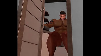 Preview 2 of Petite Milf Big Btits - huge hunk duane brown tryies to fit into boat cabin toilet