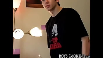 Preview 2 of Emo Teen Creampie - Hung Ian Madrox and Dustin Kilimin smoke cigars and jerk off