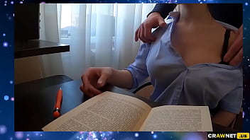 Preview 1 of German Privat Mit Webcam Gefilmt - Girl Student with big boods Paused the lesson to suckle for the teacher