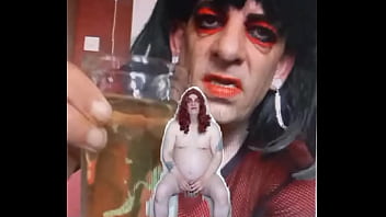 Preview 3 of Dickatiel Sex - bisexual sissy male naked and exposed while taking a pee then swallowing it