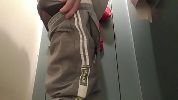 Preview 1 of Shorty Mac And Shane Diesel Orgy - Gay guy peeing in a public toilet