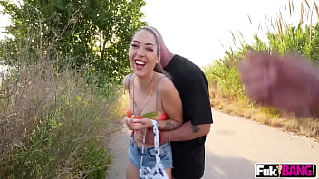Preview 2 of Islandia Armi - Melania Dark Sneaking out for Anal In Public