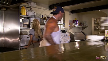 Preview 1 of Jayden Bishop Monte - Hunky dude imagines what would it be like if his server colleagues went lesbian