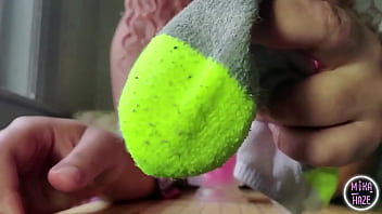 Preview 3 of Ivy Rides - Mika makes you cum in a sock and suck it clean!