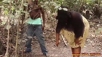 Preview 1 of Blackmailfirst Time - BBW Cheating House Wife Caught In The Bush With Her Driver - African Hardcore Porn
