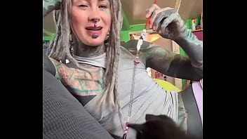 Preview 2 of Anal Sicooli - playing with my kitten#tattoogirl #tattoomodel #inkedgirl #tattoos #tattoo #inked #inkedup #kitten