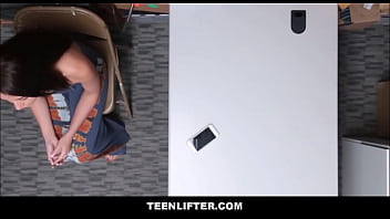 Preview 1 of Brian And Holly - TeenLifter - Tiny Tits Latina Shoplifter Lets Guard Stick It In Her Ass - Avi Love