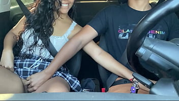 Preview 2 of Desi House Wife Villege Moaning - Horny passenger gets into Uber without panties and driver can&#039_t resist her