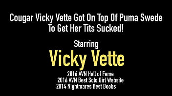 Preview 1 of Arianna Kuroda - Cougar Vicky Vette Got On Top Of Puma Swede To Get Her Tits Sucked!