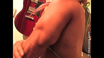 Preview 1 of Desi Aunty M - Lisa Cross Strip and naked Muscle Posing