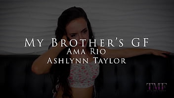 Preview 1 of Amateur Crossdresser Sucks Bbc - Magic Bonding Time With My Step-Brothers New Girlfriend - Ama Rio &amp_ Ashlynn Taylor