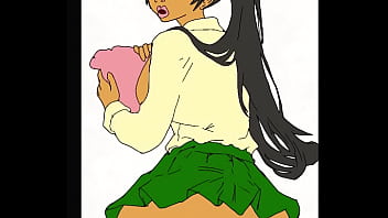 Preview 3 of Houston America - Ebony Student Receives Hot Black Dick In School Uniform Hentai Hentai