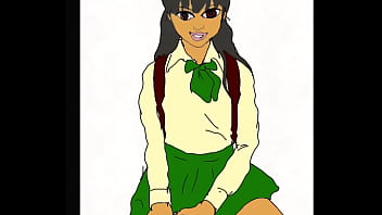 Preview 1 of Houston America - Ebony Student Receives Hot Black Dick In School Uniform Hentai Hentai