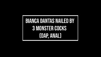 Preview 1 of Cara Ngocok Vagina - 19 years old Brazilian Bianca DANTAS nailed by 3 huge cocks (DAP,  Anal,  monster cocks,  huge gape,  ATM,  dirty ass) OB248