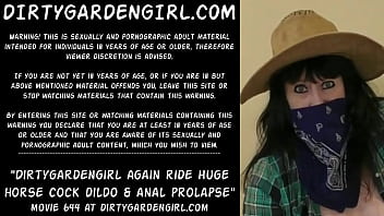 Preview 1 of Forced Bi Sex R - Dirtygardengirl again ride huge cock dildo &amp_ anal prolapse