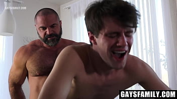 Preview 3 of Pour And Pour - Muscle Bear Stepdaddy Gives His Stepson Just What He Needs - Gaysfamily