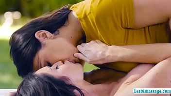 Preview 2 of Ppsd 046 - Busty brunette massage her friend outside