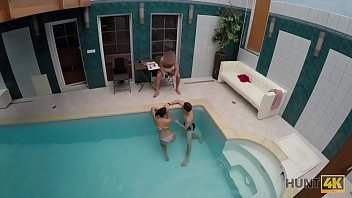 Preview 1 of Step Smol Mo - HUNT4K. Young bad bitch sucks dick and gets banged by the poolside