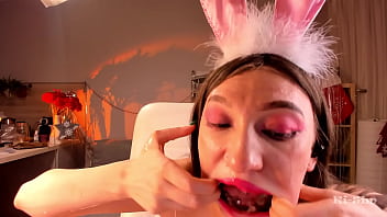 Preview 4 of Brazzers Sex Porn Police - Ki-Sim pecks himself in the mouth with a dildo and is exhausted
