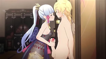 Preview 1 of Gang Band Crempie And Teen - Ayaka Kamisato (Genshin Impact) Hentai Hardcore 001