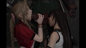 Preview 3 of After Andriya - [ Aerith &amp_ Tifa double team Barrett ] - Teehee70