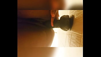 Preview 1 of I And Mymom In Hotel - Getting caught by my roommate fucking a 10 inch dildo  in the shower