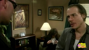 Preview 1 of Mature Gay French - The office gets steamy once the lesbian hotties bring a strapon and start a threesome