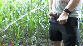 Preview 1 of Scorpion Nigth Xxx - Big pissing and hot games with corncobs,  my cock and ass in the cornfield (S)