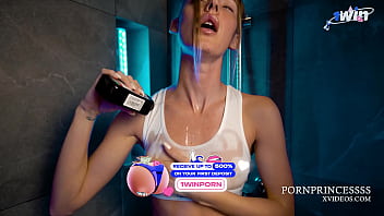 Preview 1 of Girl On Girl Pain Sex - Amateur Couple Fucks Hard in the Shower - Cum in her mouth