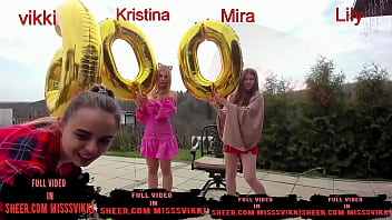 Preview 4 of Tny4k 20min - Group sex with 4 pussies in the street. Misss Vikki