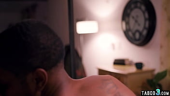 Preview 1 of Sauna Tube Videos Family Joys - All natural ebony babe Demi Sutra presenting how to handle a big black cock