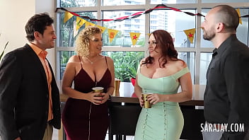 Preview 2 of Giant Mother Romantice - Sara Jay,  Maggie Green,  Stirling Cooper &amp_ Preston Parker&#039_s Hot 4some Clip!