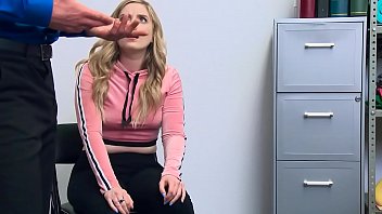 Preview 1 of Badays Pose - Horny officer is fucking a tiny blonde thief in his own office.