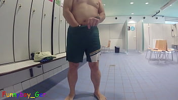 Preview 1 of Boneka Sex Full - Jerking off in public locker rooms is always hot. Unfortunately,  I wasn&#039_t able to cum.