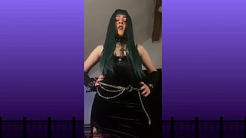 Preview 1 of Prom Video - Big cock goth girl humiliates her slave