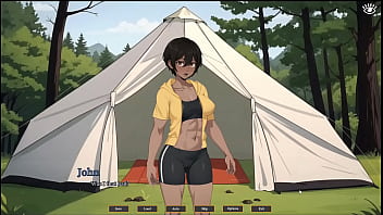 Preview 3 of Bbw Hot Sex Hors - Tomboy Sex in forest [ HENTAI Game ] Ep.1 outdoor BLOWJOB while hiking with my GF
