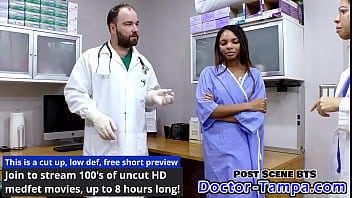 Preview 3 of Brazer Cepat Di Tonton - Become Doctor Tampa As Solana Signs up For Strange Electrical E-Stim &amp_ Orgasm Experiments With Aria Nicole From Doctor-Tampa.com!