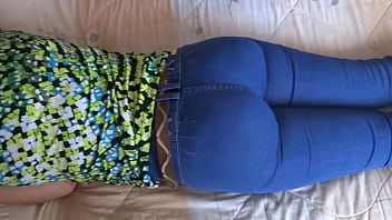 Preview 1 of Hiya Sa Skype - Jeans on and jeans down,  big ass,  59 year old mature showing off compilation
