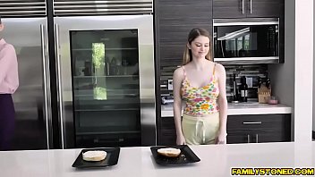 Preview 1 of Crying Baby Painfull - Stepmom supervising stepson as he fucks Bunny Colby doggystyle