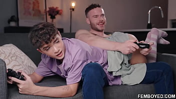 Preview 1 of Mom Indin Sexcom - Marcus McNeil thrusting his dick down Sam Ledgers throat as he hovers his crotch over his perfect face